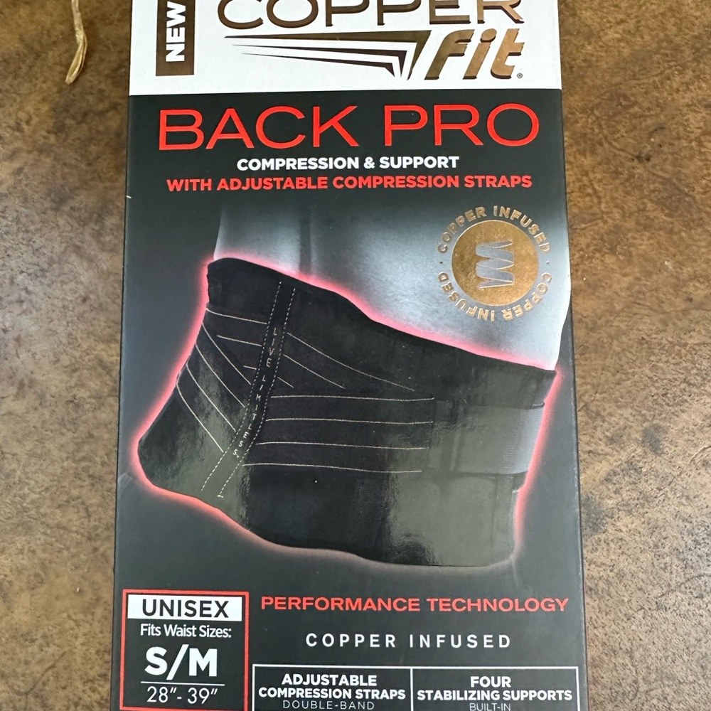 Copper Fit Black Back Pro Compression Support